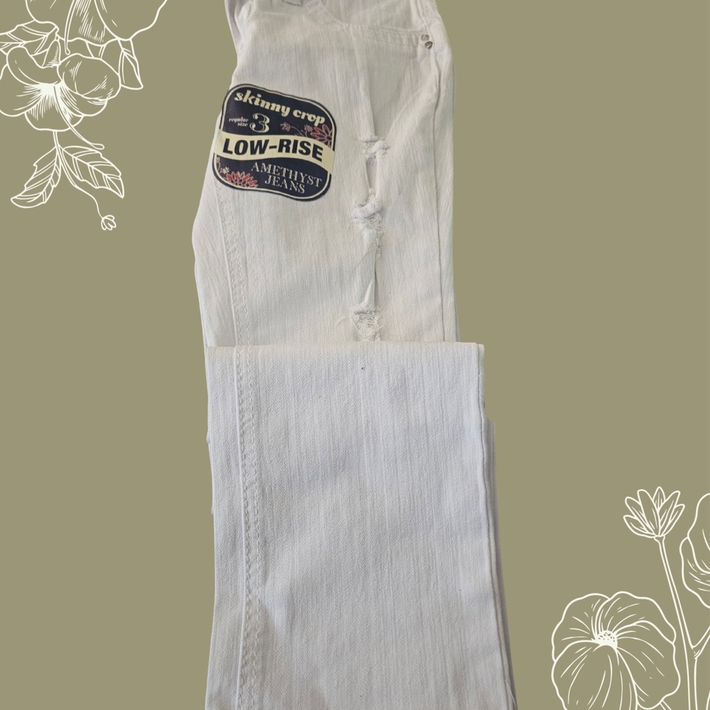 Amethyst Jeans White Cropped Skinny